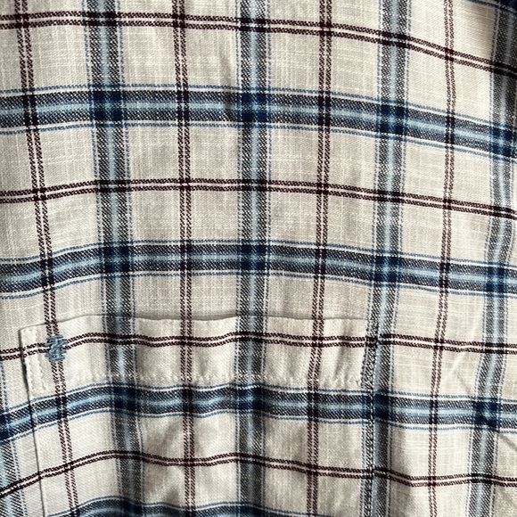 Mens ISO’s plaid button down. Light blue, royal blue and maroon pattern. - Picture 3 of 3